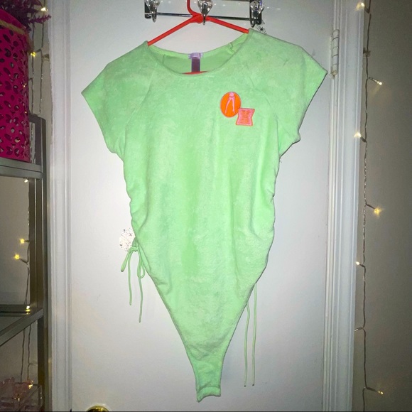 Ruched Terry Thong Teddy - Picture 2 of 7